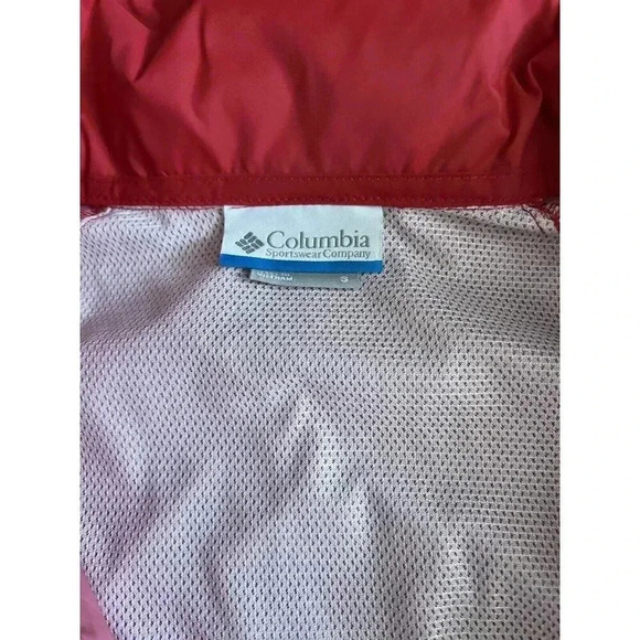 Columbia Rain Jacket Womens Red Hood Long Sleeve Full Zip Omni- Shield Size S - Picture 7 of 7